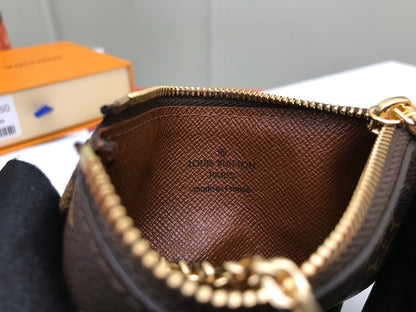 Pochette à clés LV 12 en toile monogrammée marron 