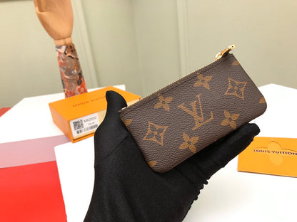 Pochette à clés LV 12 en toile monogrammée marron 
