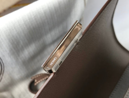 SAC HM CONSTANCE CUIR EPSOM GRIS QUINCAILLERIE ARGENTÉE