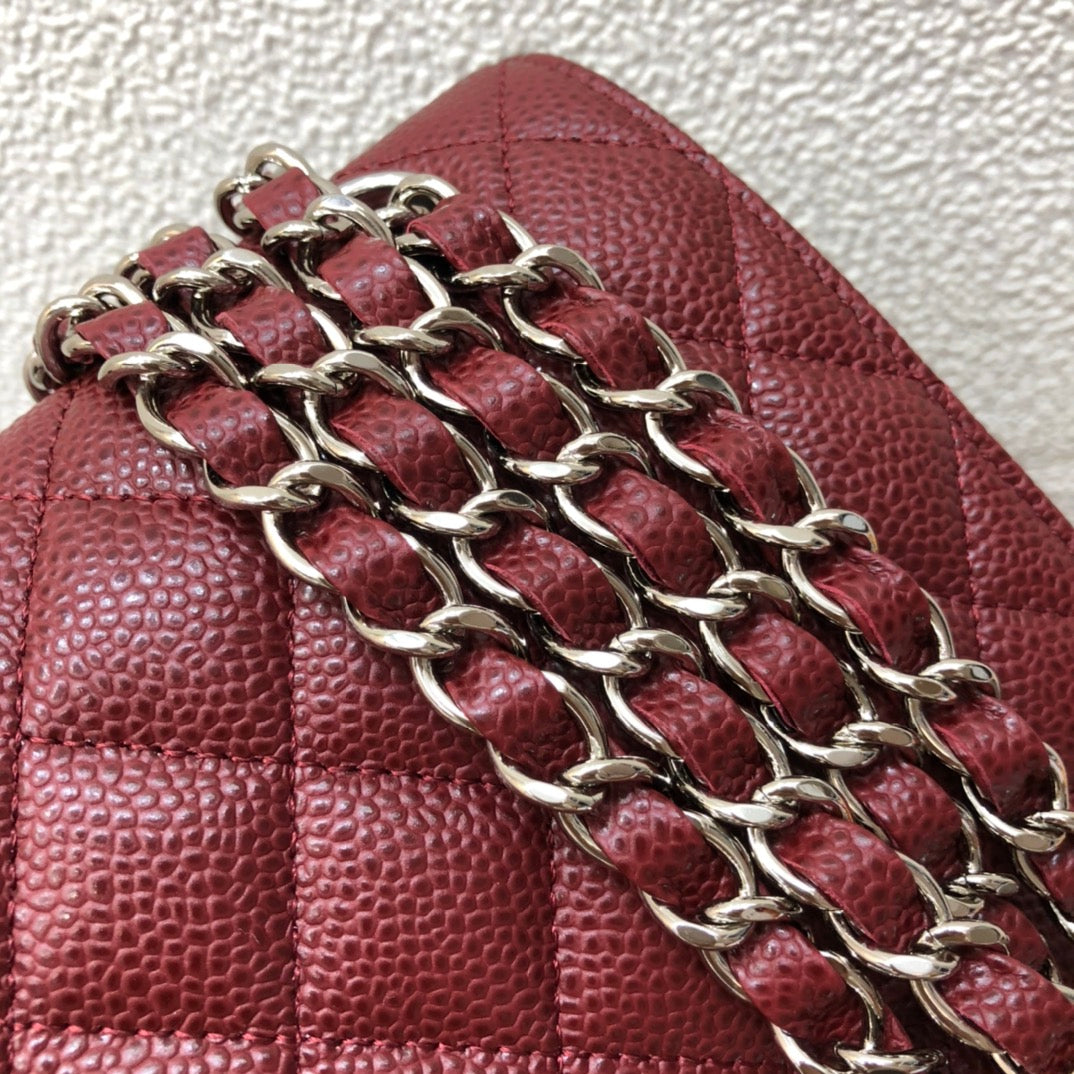 フラップバッグ ミディアム 25 ワイン キャビア ショー