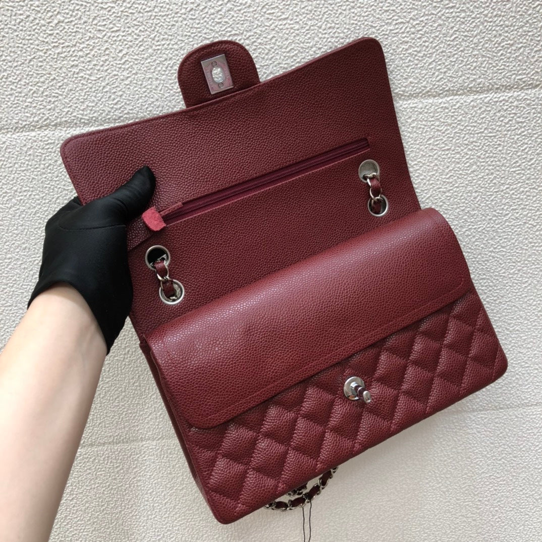 フラップバッグ ミディアム 25 ワイン キャビア ショー