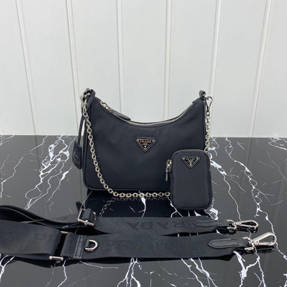 SAC PRA HOBO 22 EN RE-NYLON NOIR