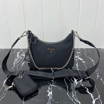 SAC PRA HOBO 22 EN RE-NYLON NOIR