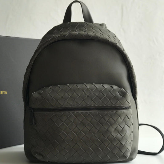 PETIT SAC À DOS INTRECCIATO 41 EN CUIR DE VEAU NOIR ANTHRACITE