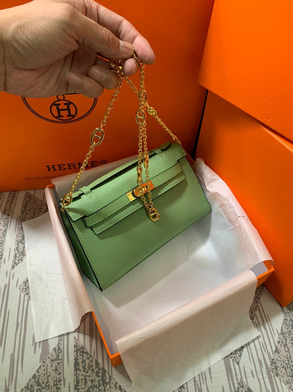 HM KELLY MINI POCHETTE 22 EPSOM VERT