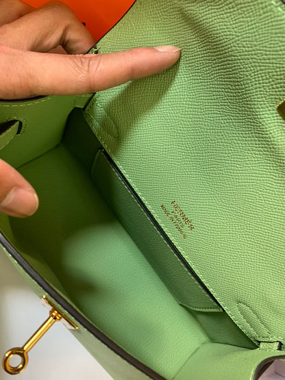 HM KELLY MINI POCHETTE 22 EPSOM VERT