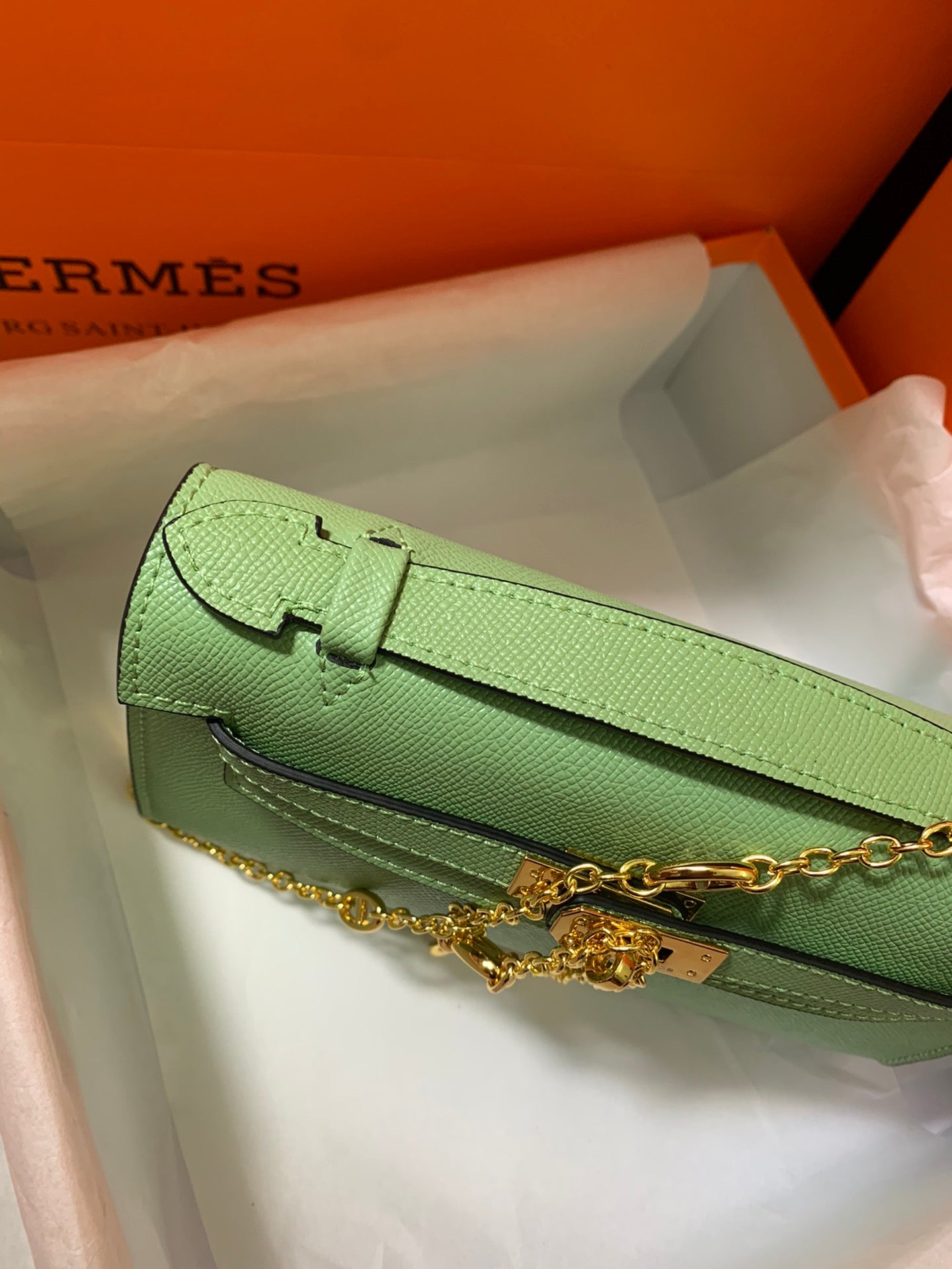 HM KELLY MINI POCHETTE 22 EPSOM VERT