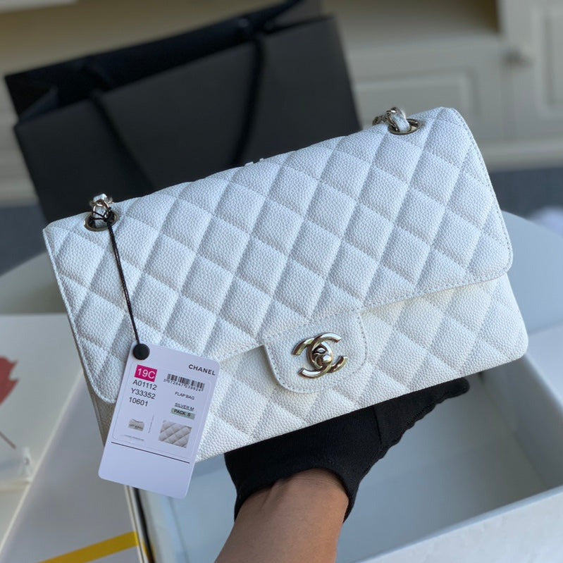 sac à rabat moyen 25 caviar blanc shw