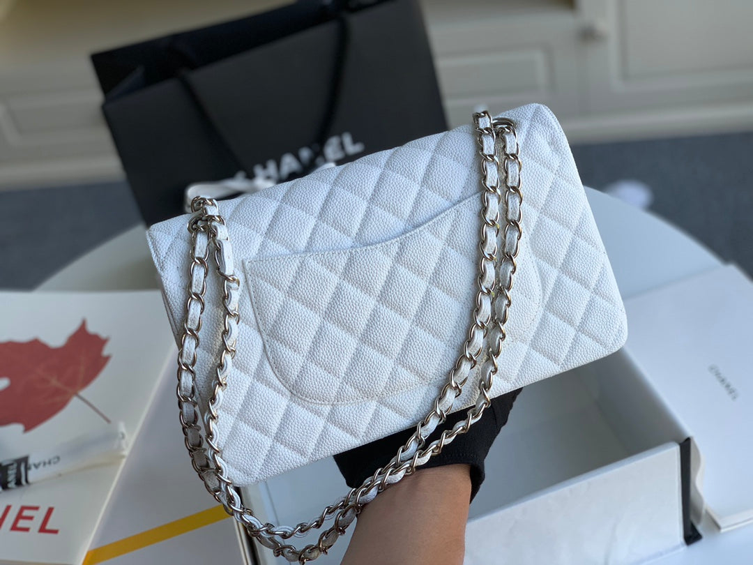 sac à rabat moyen 25 caviar blanc shw