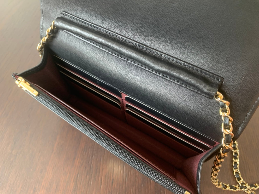 WOC 19cm ブラック ラムスキン ゴールド金具