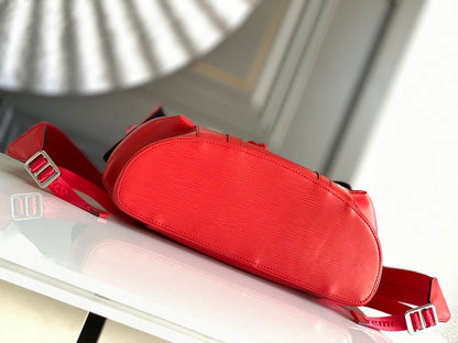Petit sac à dos LV x SUPREME CHRISTOPHER 47 en cuir de veau épi rouge