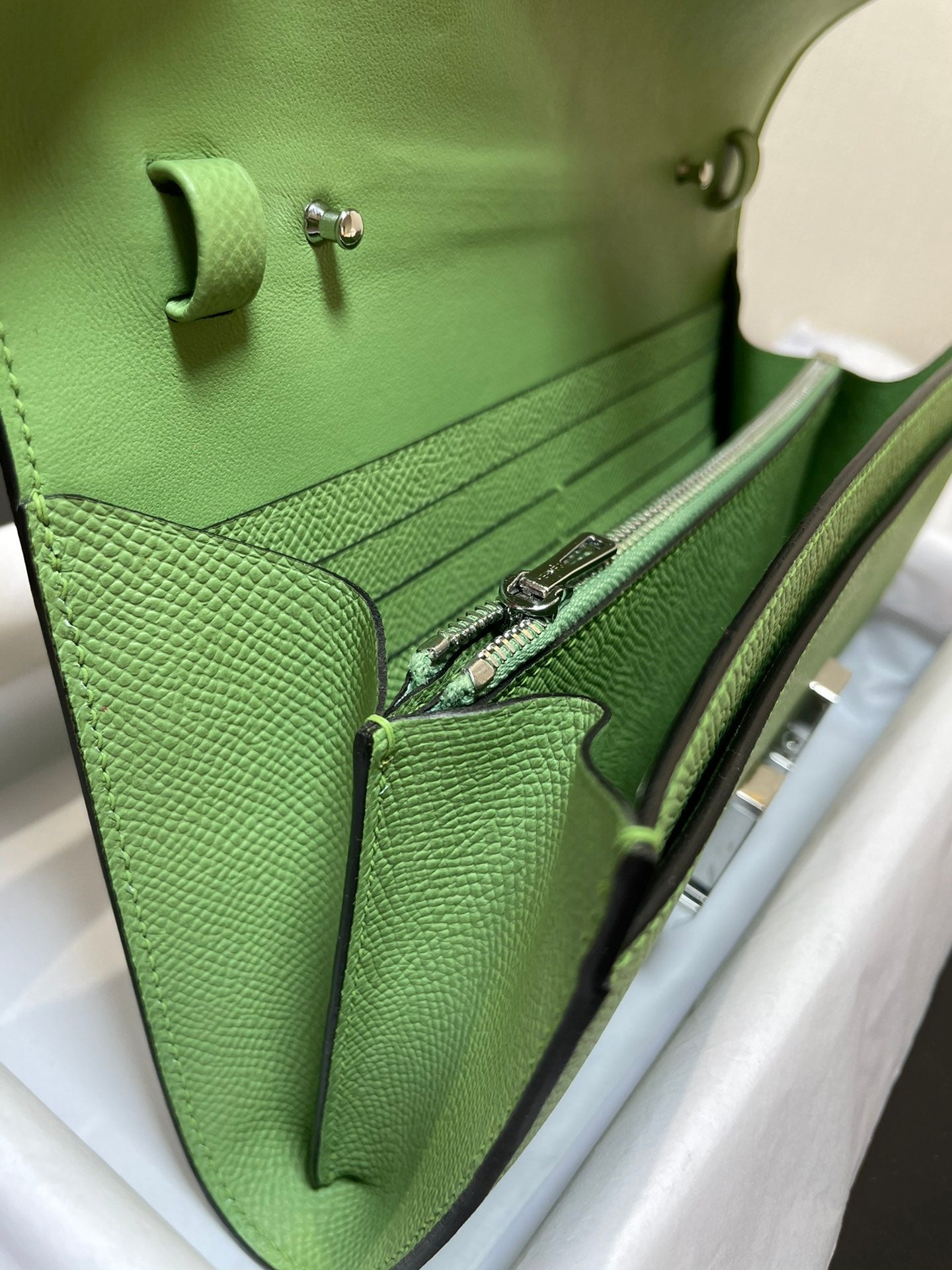 CONSTANCE VA 20,5 GREEN EPSOM SILVER HARDWARE