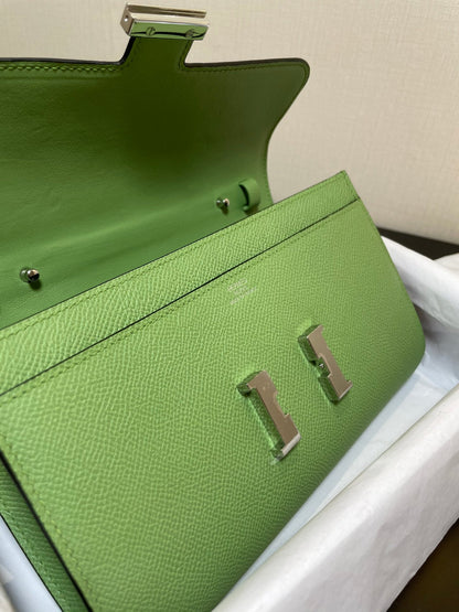 CONSTANCE VA 20,5 GREEN EPSOM SILVER HARDWARE