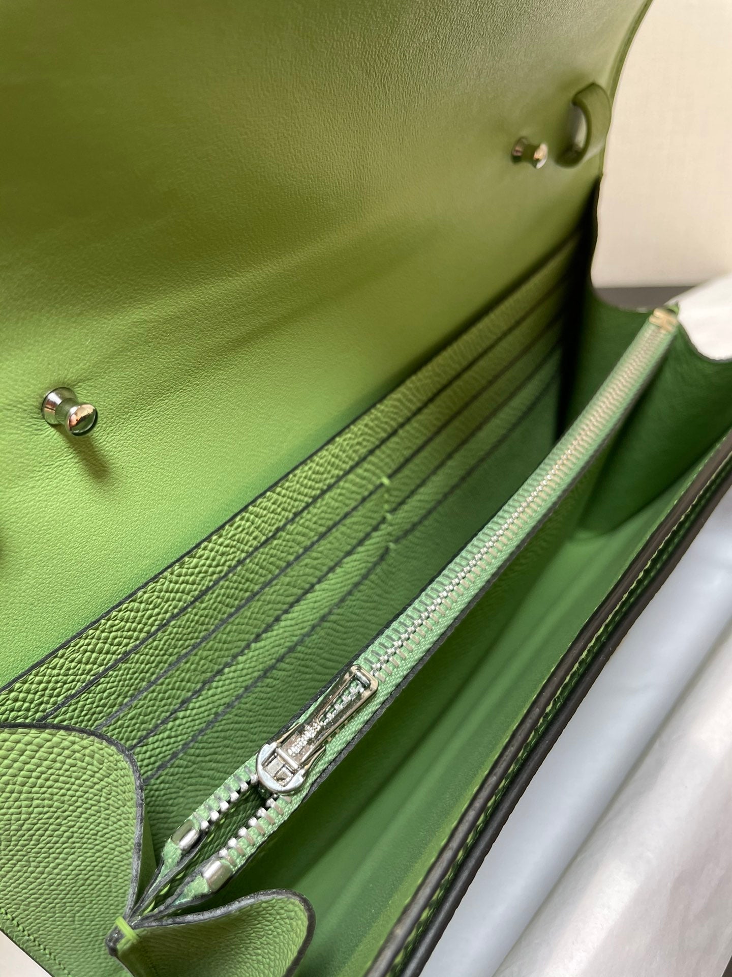 CONSTANCE VA 20,5 GREEN EPSOM SILVER HARDWARE
