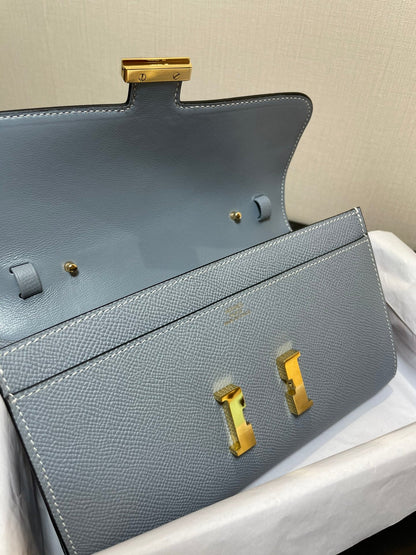 コンスタンス トゥ ゴー 20.5 セルリアンブルー エプソム ゴールドハードウェア