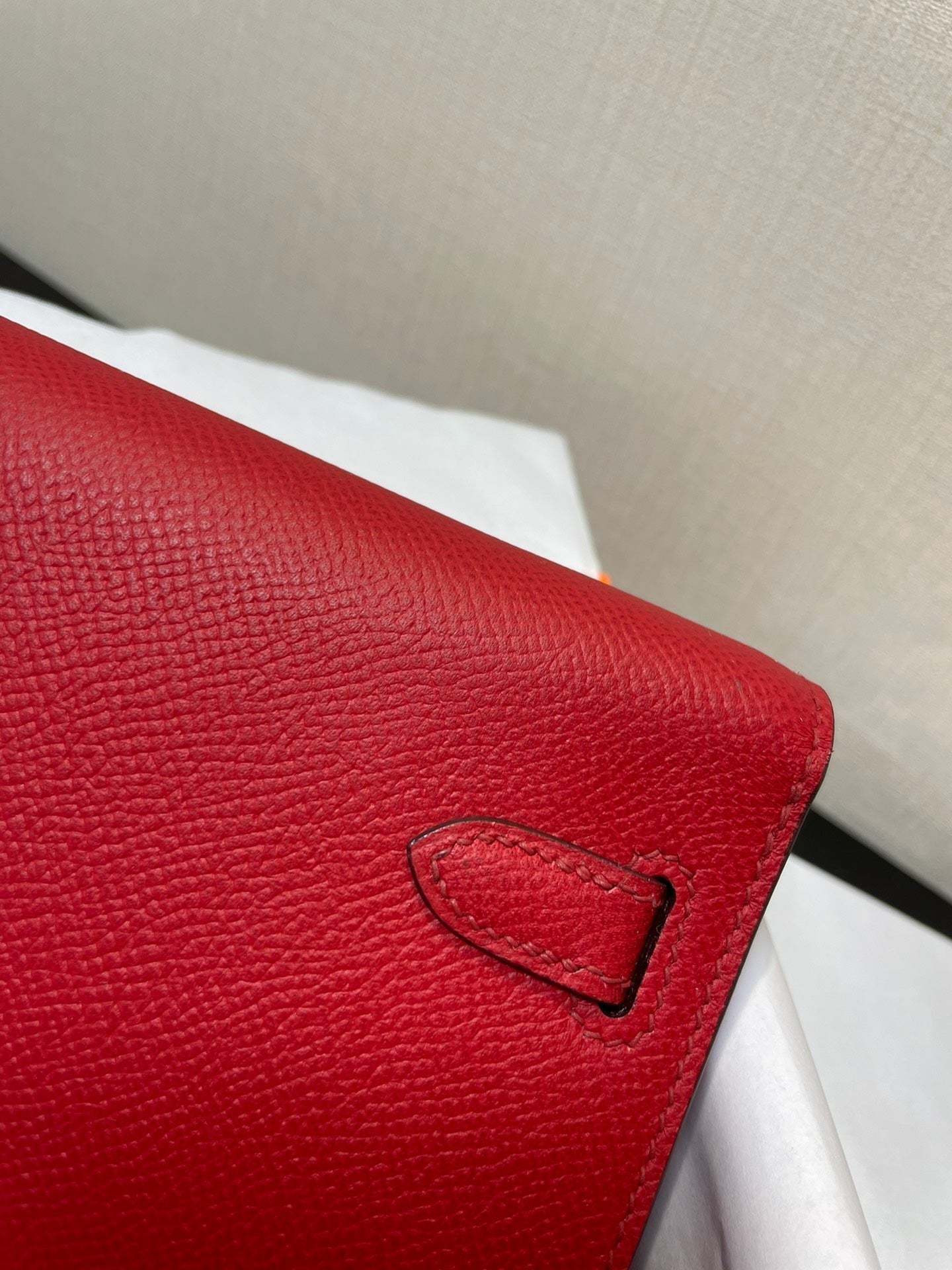 ケリー トゥ ゴー ウォレット 20.5 レッド エプソム ゴールド金具