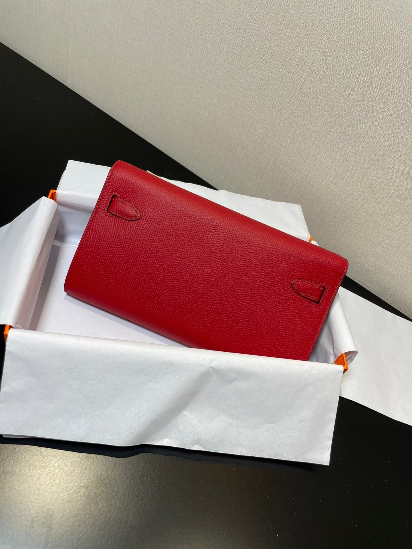 ケリー トゥ ゴー ウォレット 20.5 レッド エプソム ゴールド金具