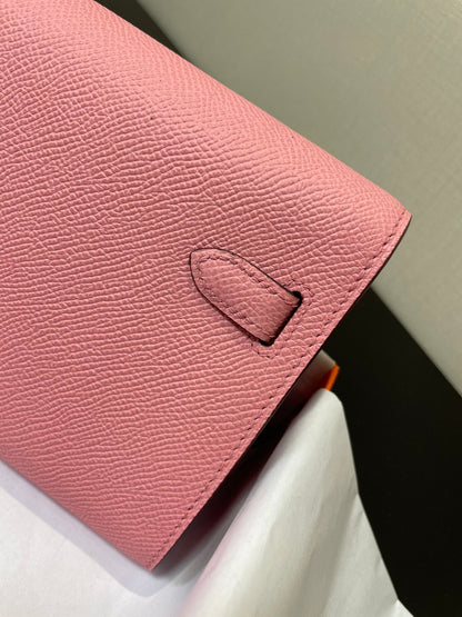 ケリー トゥ ゴー ウォレット 20.5 ピンク エプソム シルバー金具