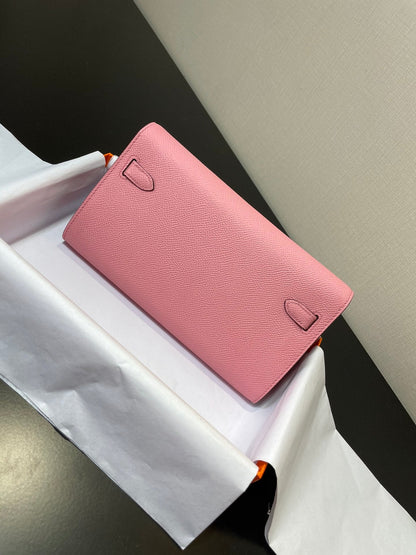 ケリー トゥ ゴー ウォレット 20.5 ピンク エプソム シルバー金具