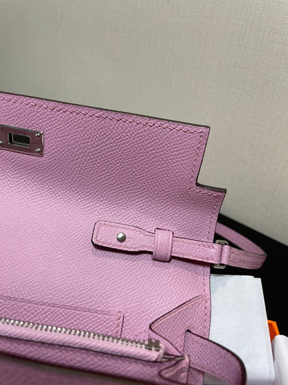 Kelly WOC 20,5 rose clair Epsom quincaillerie argentée