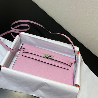 Kelly WOC 20,5 rose clair Epsom quincaillerie argentée