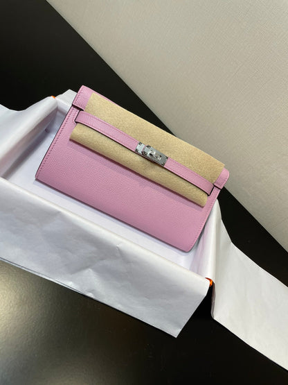 Kelly WOC 20,5 rose clair Epsom quincaillerie argentée