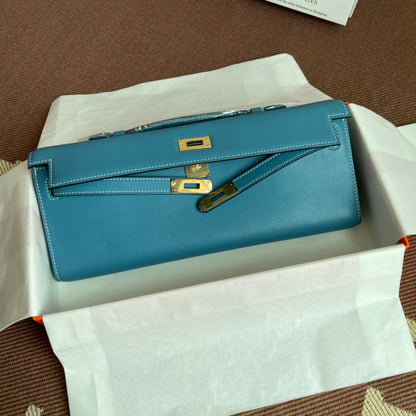 HM ケリーカット 31cm ライトブルー スウィフトレザー Ghw
