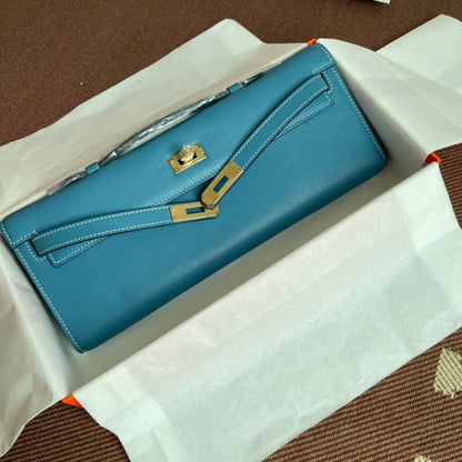 HM ケリーカット 31cm ライトブルー スウィフトレザー Ghw
