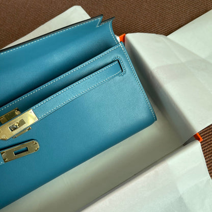 HM ケリーカット 31cm ライトブルー スウィフトレザー Ghw