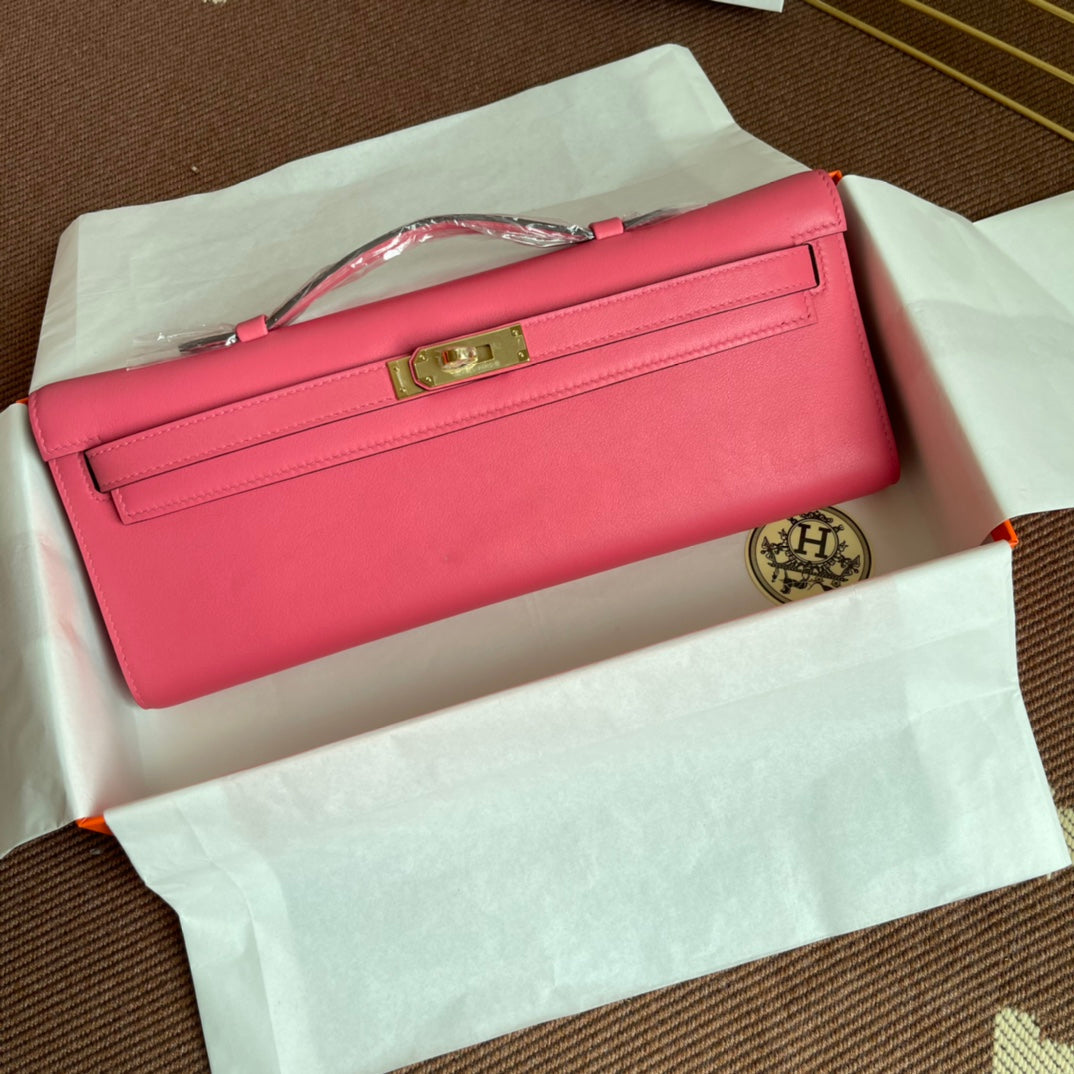 HM ケリーカット 31cm ピンク スウィフトレザー グレー