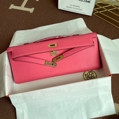 HM ケリーカット 31cm ピンク スウィフトレザー グレー