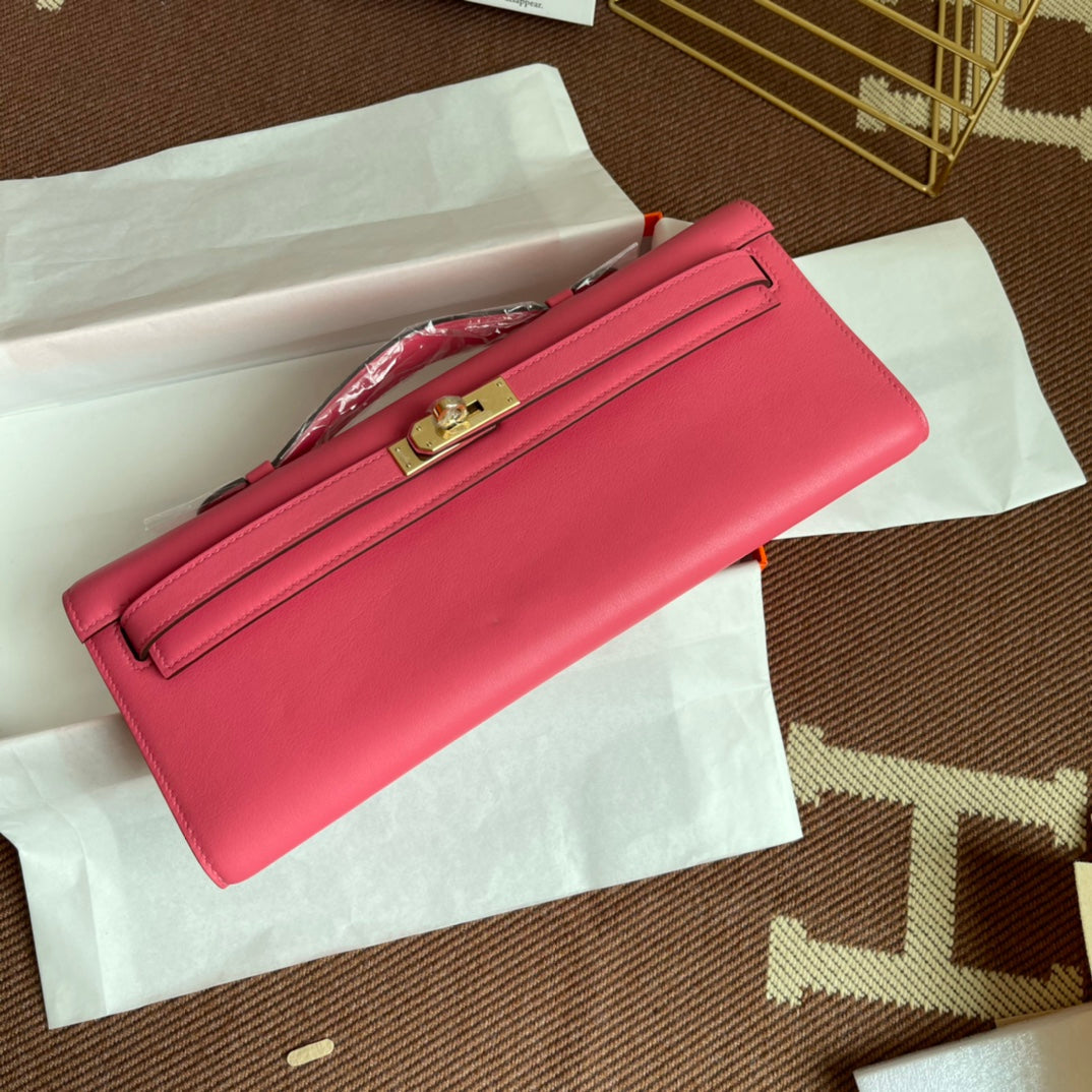 HM ケリーカット 31cm ピンク スウィフトレザー グレー