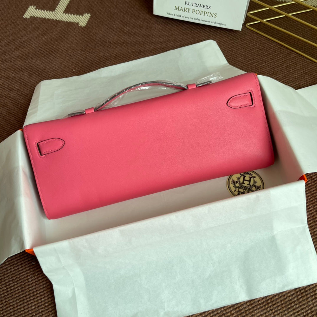 HM ケリーカット 31cm ピンク スウィフトレザー グレー