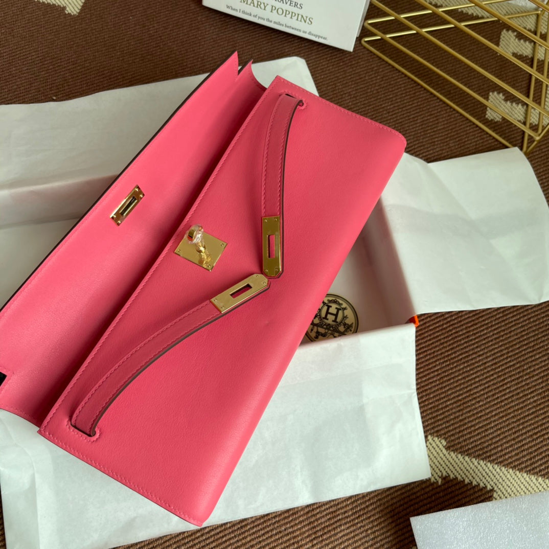 HM ケリーカット 31cm ピンク スウィフトレザー グレー