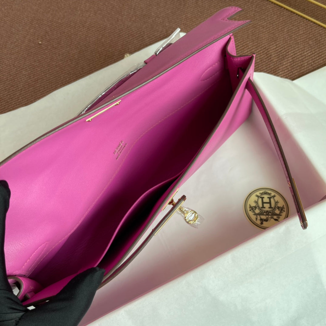 HM ケリーカット 31cm フクシア スウィフトレザー Ghw