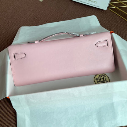 HM ケリーカット 31cm フラミンゴ スウィフト レザー グレー