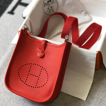 Mini Evelyne 18 cm Rouge Togo Quincaillerie Argentée