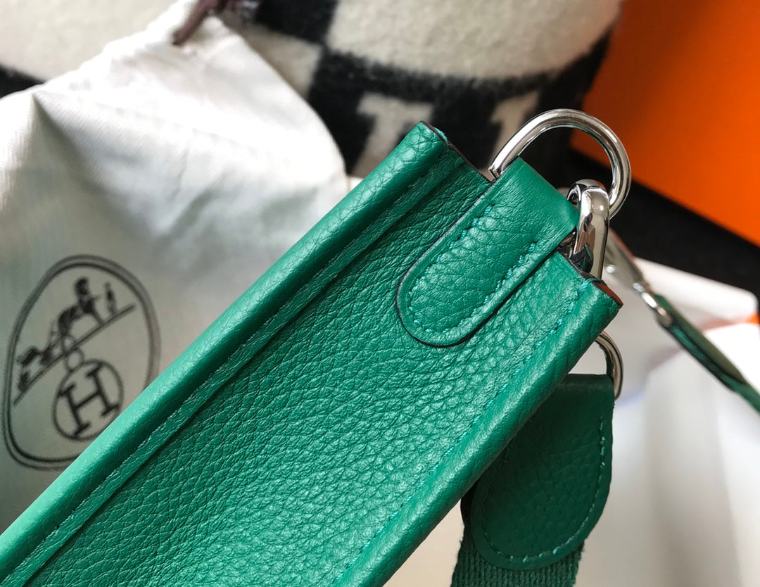 Mini Evelyne 18 cm Vert foncé Togo Quincaillerie argentée