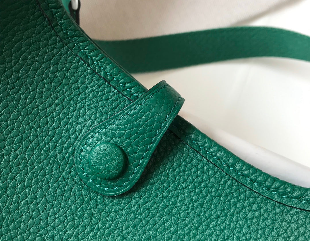 Mini Evelyne 18 cm Vert foncé Togo Quincaillerie argentée