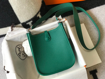 Mini Evelyne 18 cm Vert foncé Togo Quincaillerie argentée