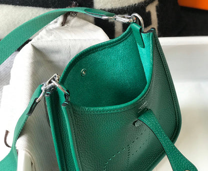 Mini Evelyne 18 cm Vert foncé Togo Quincaillerie argentée