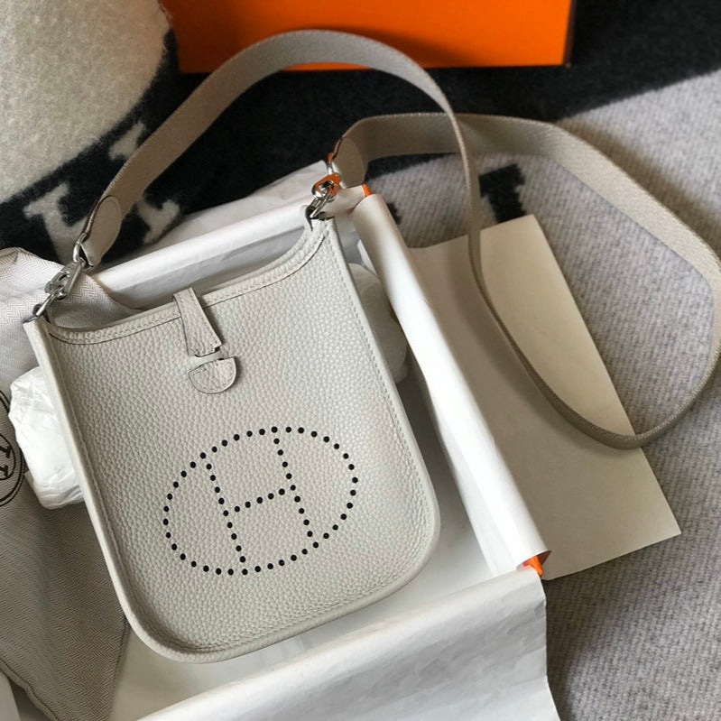 Mini Evelyne 18 cm Gris clair Togo Quincaillerie argentée