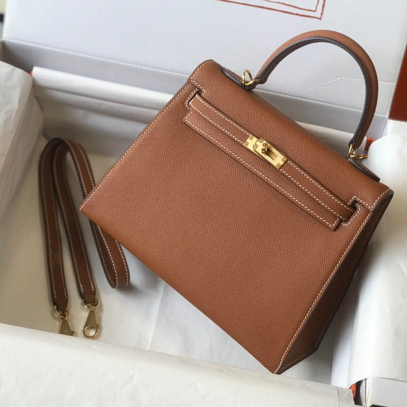 HM ケリー 32cm ダークブラウン エプソムレザー ゴールド金具