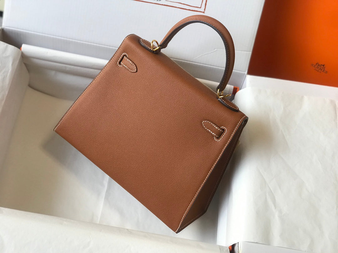 HM ケリー 32cm ダークブラウン エプソムレザー ゴールド金具