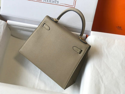 HM ケリー 32cm デザートトープ エプソムレザー ゴールド金具