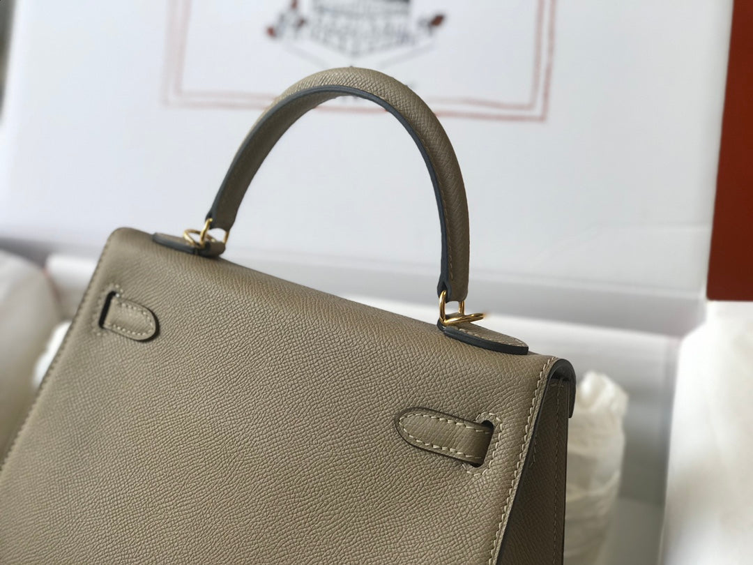 HM ケリー 32cm デザートトープ エプソムレザー ゴールド金具