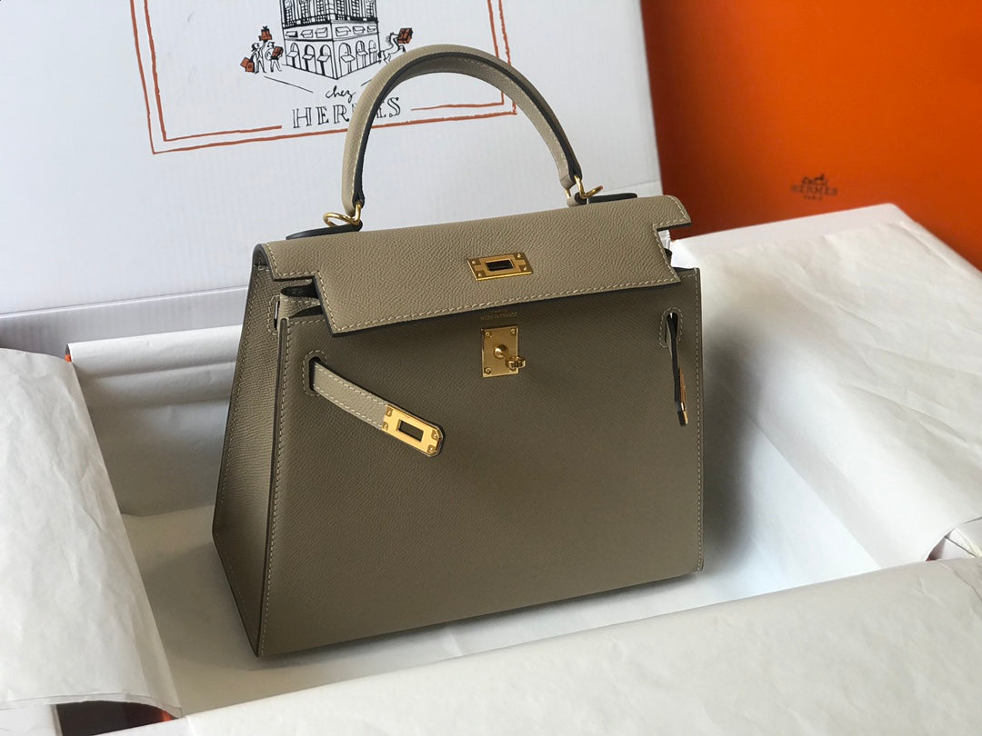 HM ケリー 32cm デザートトープ エプソムレザー ゴールド金具