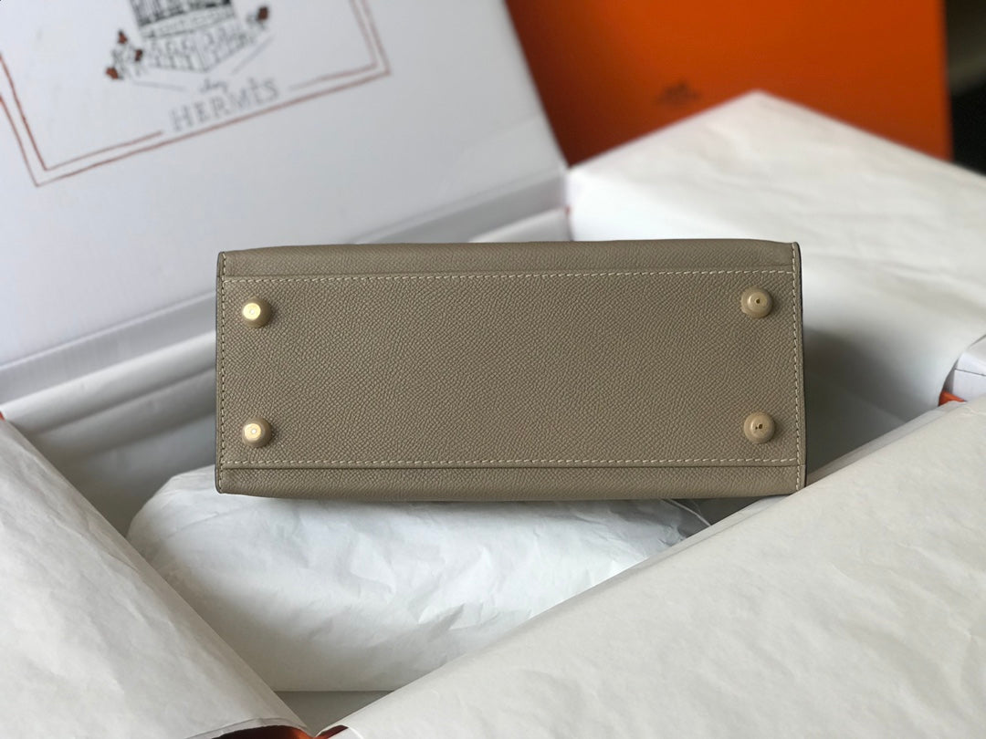 HM ケリー 32cm デザートトープ エプソムレザー ゴールド金具
