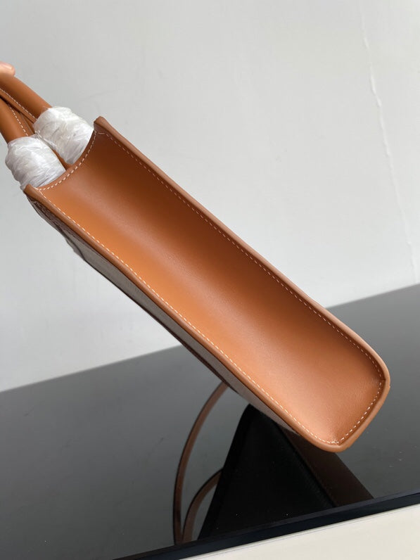ミニ縦型カバ 17cm ホワイトキャンバス タンカーフスキン