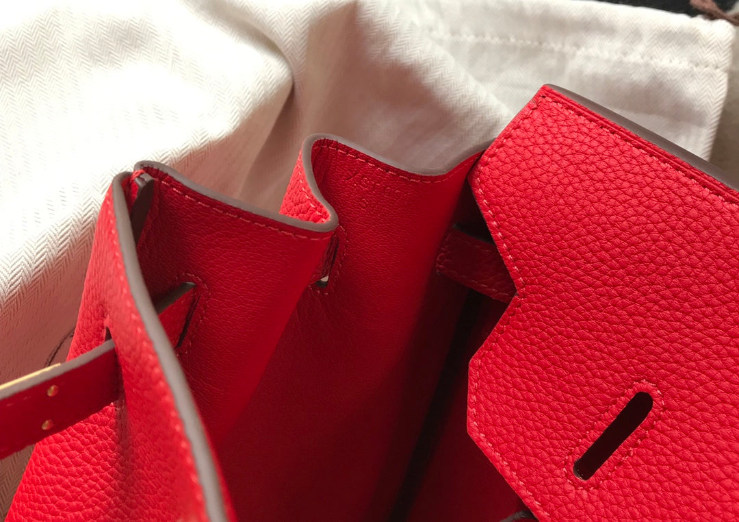 HM BIRKIN 35CM CUIR TOGO ROUGE QUINCAILLERIE DORÉ
